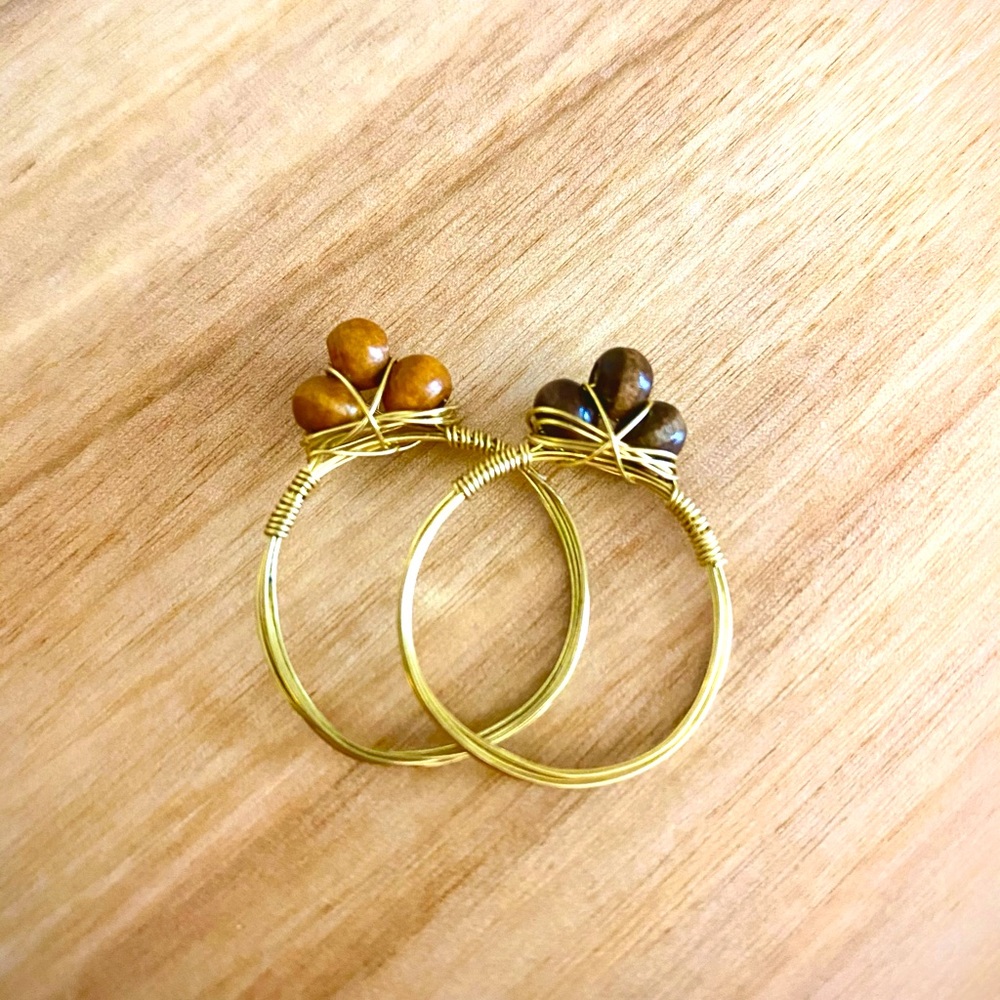 New Boho Hippie Natural Wire Wrapped Diffuser Ring